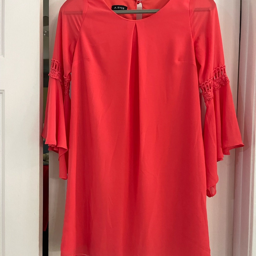 A. Byer Vibrant Red Flare Sleeve Dress